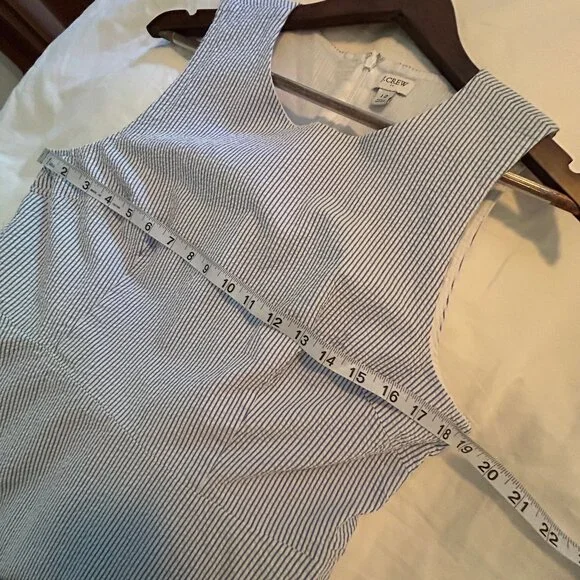 J. Crew Blue and White Striped Midi Dress - Picture 2 of 8